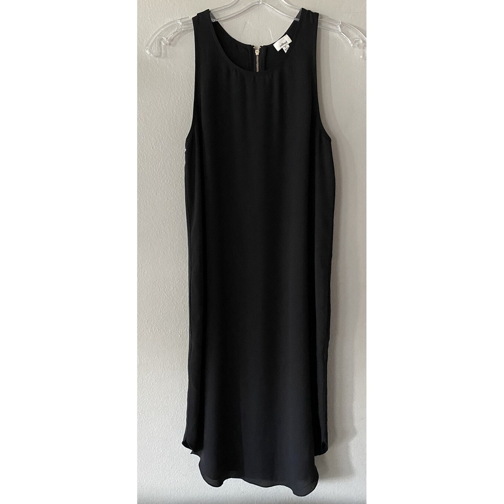 Wilfred Aritzia XS Black Back‎ Zip Dress Sleeveless Minimalist Pockets